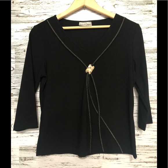 Vanity Fair Petite XS top with shell embellishment - Picture 1 of 4